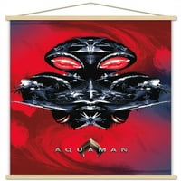 Филм на комикси - Aquaman - Manta Silhouette Wall Poster с дървена магнитна рамка, 22.375 34