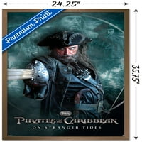 Карибските пирати на Дисни: На Stranger Tides - Poster на стената на черна брада, 22.375 34