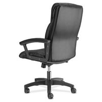 Кожен изпълнителен стол - Компютърен стол с висок гръб за офис бюро, черно