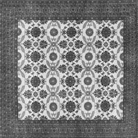 Ahgly Company Indoor Square Persian Grey Traditional Area Rugs, 3 'квадрат