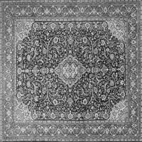 Ahgly Company Indoor Square Medallion Grey Traditional Area Rugs, 8 'квадрат