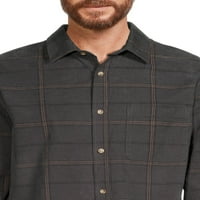 Мъжка риза от кадифе Жорж с дълъг ръкав, Размери с-3ХЛ