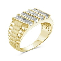 1. Карат Т. в. бял диамант 10к жълто злато мъжки пръстен