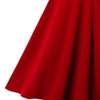 Лятна рокля за жени Crewneck рокля с къси ръкави рокли червени рокли елегантни V шия рокли дами ретро соли