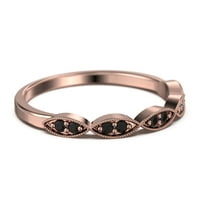 0. CT сватбена лента 18k розово злато над сребърен диамантен пръстен