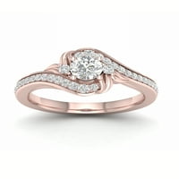 Империал 3 4кт ТДВ диамант 14к Розово злато байпас годежен пръстен