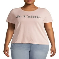 Грей от Грейсън социални жени Плюс размер Графичен тениска с къси ръкави