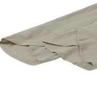 Liacowi Женски ежедневни памучни бельо еластично свободно прилепване панталони подрязани панталони плюс размер