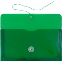 Хартия и плик № Пластмасови пликове, 10, зелено, струна на бутони, 12 пакет