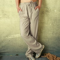 Kiplyki на едро мъже модно памучно бельо плюс размер ежедневни еластични джобове на талията дълги панталони