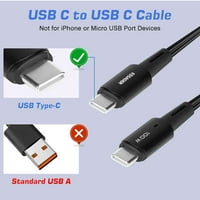 Urban USB C до USB C кабел 10ft 100W, USB 2. Тип C Зареждащ кабел Бързо зареждане за Vivo NE A, iPad Pro, iPad Air 4, Samsung