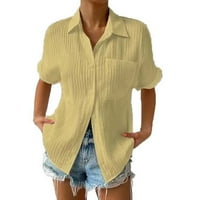Meuva женски летен солиден цвят свободен плюс размер дълъг памучен текстурен риза от рокля отгоре