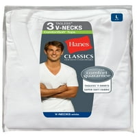 Hanes Men's Ultimate Comfortsoft V-Neck Undershirt, 3-пакет