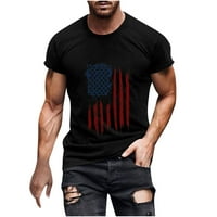 Клиоси ризи за мъже Просверие, мъже ежедневни кръгли шия популярни 3D цифрови флаг печат пуловер фитнес спортни къси панталони