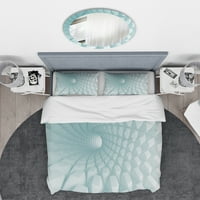 Дизайнарт '3д Светло син Геометричен тунел' модерен и съвременен Комплект за завивка