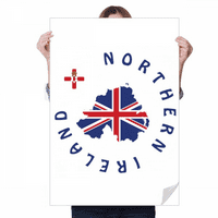 Карта флаг Северна Ирландия Стикер Декорация плакат Playbill Wallpaper Window Decal