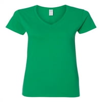 Женска тениска с v-образно деколте с къс ръкав-фотография на сърдечен ритъм