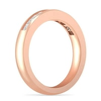 Карат 10K розово злато принцеса отрязана лаборатория отглеждана диамантена булчинска сватбена лента пръстен за жени