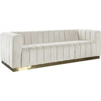 Меридиански мебели Marlon Cream Velvet диван