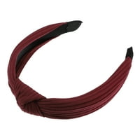Уникални изгодни текстурирани Памук възел лента за глава мека лента за коса за жени червено широк