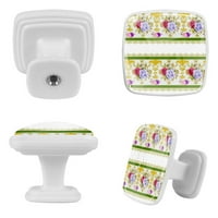 Ownta Noble Floral Wallpaper квадратно стъклено чекмедже дръжки Копчета дърпа с винтове за кухненски шкаф за баня в баня грим шкаф за кабинет за кабинет 4pc