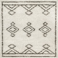 нулум мира Марокански диамант шаг бегач килим, 2 '8 8', на разстояние бял