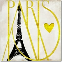 Търговска марка изобразително изкуство Обичам Париж платно изкуство по цвят Пекарна