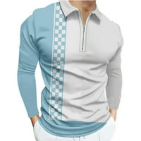Мъжки върхове с дълъг ръкав клирънс мъже ежедневни 3D печат завой пуловер цип блуза с дълъг ръкав с дълъг ръкав