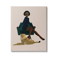 Ступел индустрии модерна мода представляват Женски Гепард котка зелен стол, 48, дизайн от Омар Ескаланте