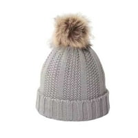 Възрастен унизийска шапка комфорт топла зимна плетена шапка за външна спортна ски шапка, сиво