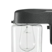 Глобус електрически Рейнолдс 1 - лек матов черен външен стенен свещ с прозрачен стъклен нюанс , 44382