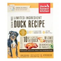 Честният Кухненски смърч: дехидратирана минималистична ограничена съставка кучешка храна, без зърно патица и сладки картофи, кг