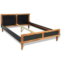 Рамка за легло Черна твърда акация Wood78.7 x70.9