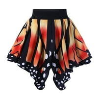 Жени пеперуди печат Модни момичета Висока пола за плисирана пола