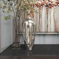 Декмод 15 капково Сребърна алуминиева ваза с тяло, проектирано с топене