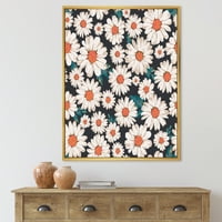 Дизайнарт 'плод на бели цветя маргаритка' традиционна рамка платно стена арт принт
