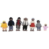 Семеен марионетки, играчки за кукли, не-трайни семейни кукли, висококачествено дърво за деца Семейни жилищни деца 4