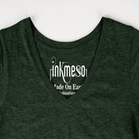 Inkmeso Basic V-образно деколте тениска с къс ръкав с дълга дължина Tee Toppout Top for Womens