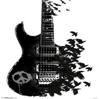 Мирна китара, изработена от Crows Wall Poster, 22.375 34