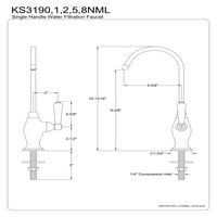 Kingston Brass KS3198NML MAGELLAN Една дръжка Водна филтрация Кран, четен никел
