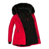Женско яке за топло палто изстрелва фауна козина, облицована през зимата с качулка дебела гащеризона Hot6sl4884670