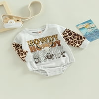 Изгнезево бебе новородено бебе момичета ромпер с дълъг ръкав леопардов печат боди комбинезон есенни дрехи за 0- месеца