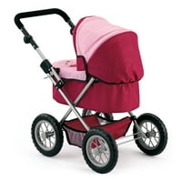 Модерна детска количка за бебешки кукли и пълнени животни, Червено розово