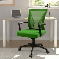 Лаку средно-бек офис стол ергономична окото задача стол с лумбална опора, зелен