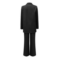 Женски отворен фронтен бутон Блейзър и долен панталон комплект елегантни бизнес костюми Clueless Jumpsuit Black m