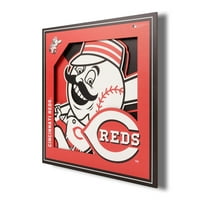 MLB Cincinnati Reds 3D лого серия стена Art 12x12